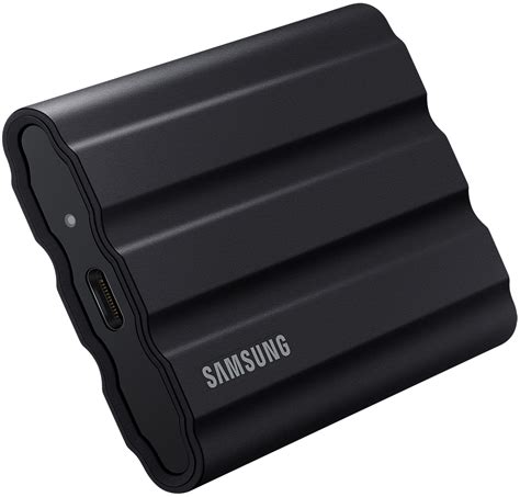 Samsung MU-PE1T0S T7  Shield Portable SSD 1 TB; Transfer speed up to 1050 MB/s; 
USB 3.2 (Gen2, 10Gbps) backwards compatible, AES 256-bit hardware encryption - Black